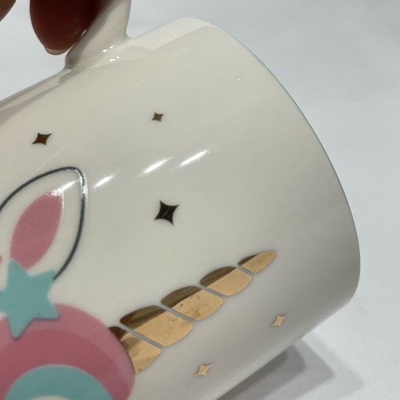 Cute unicorn coffee tea cocoa mug excellent like new condition metallic gold - Picture 5 of 8